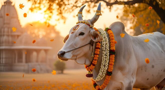 A cow at Shree Kamadhenu Gaushala